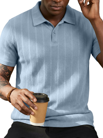 Sailwind Mens Short Sleeve Knit Polo Shirts Lightweight Casual Collared Polo Shirts for Men Stretchy Golf Polo T Shirts