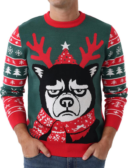 Sailwind Men's Christmas Sweater Ugly Knitted Xmas Sweaters Casual Funny Pullover Knitwear