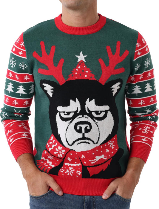 Sailwind Men's Christmas Sweater Ugly Knitted Xmas Sweaters Casual Funny Pullover Knitwear
