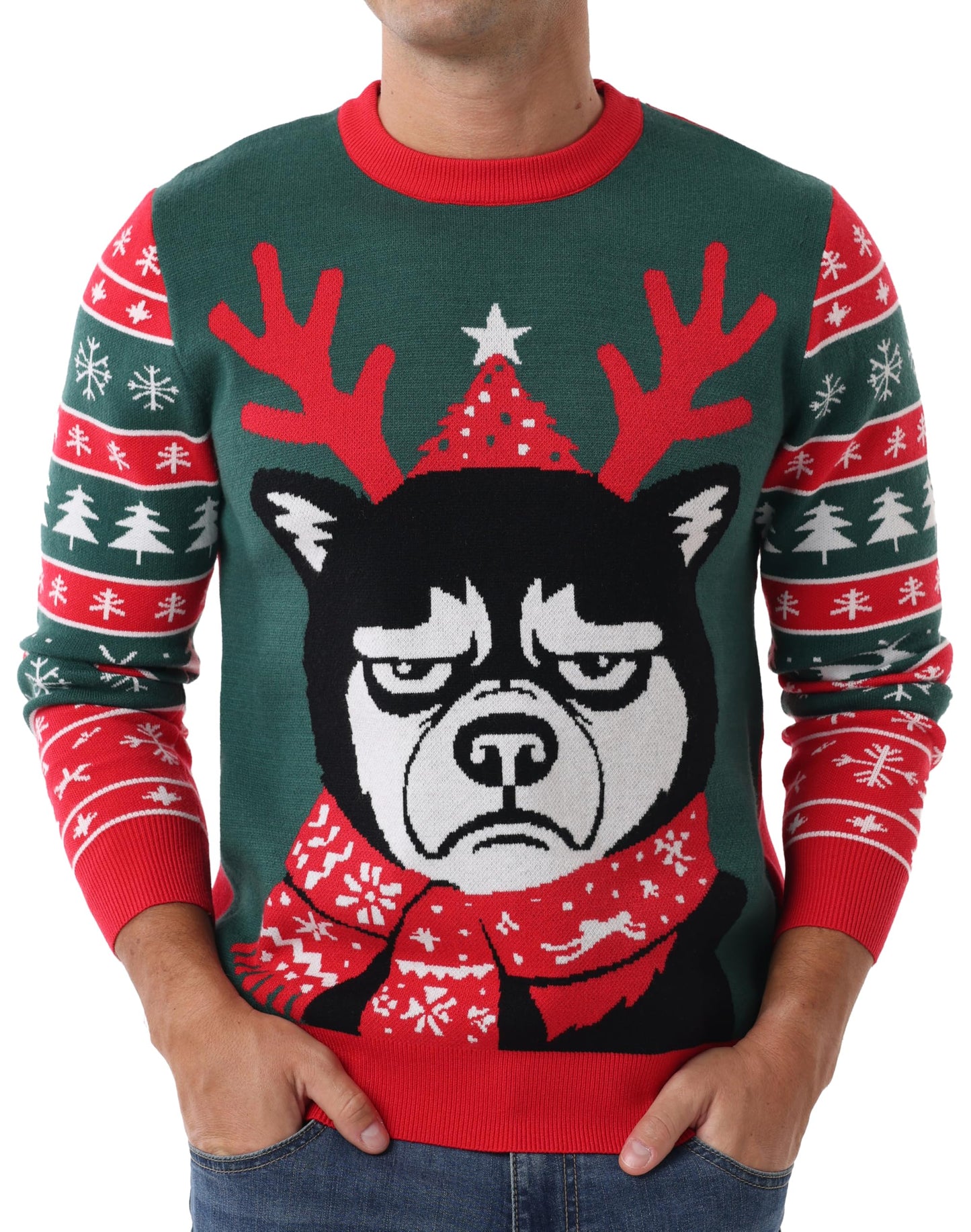 Sailwind Men's Christmas Sweater Ugly Knitted Xmas Sweaters Casual Funny Pullover Knitwear