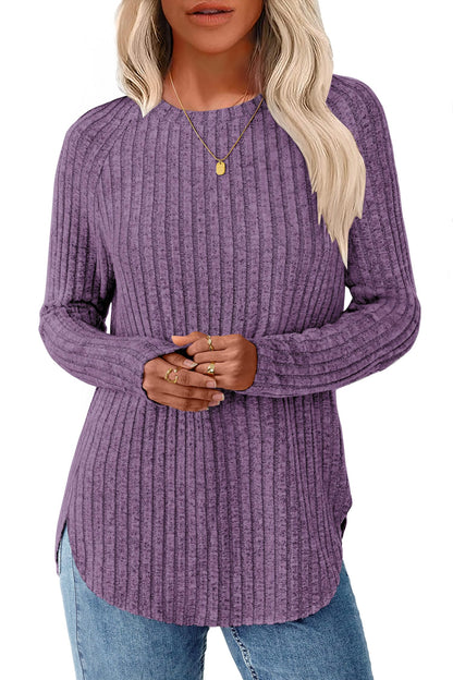 NORACORA Long Sleeve Shirts for Women Crew Neck Tunic Tops Loose Fit Lightweight Pullover Sweaters Trendy 2025