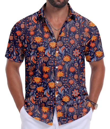 Sailwind Men's Hawaiian Floral Shirts Short Sleeve Button Down Holiday Tropical Beach Shirts