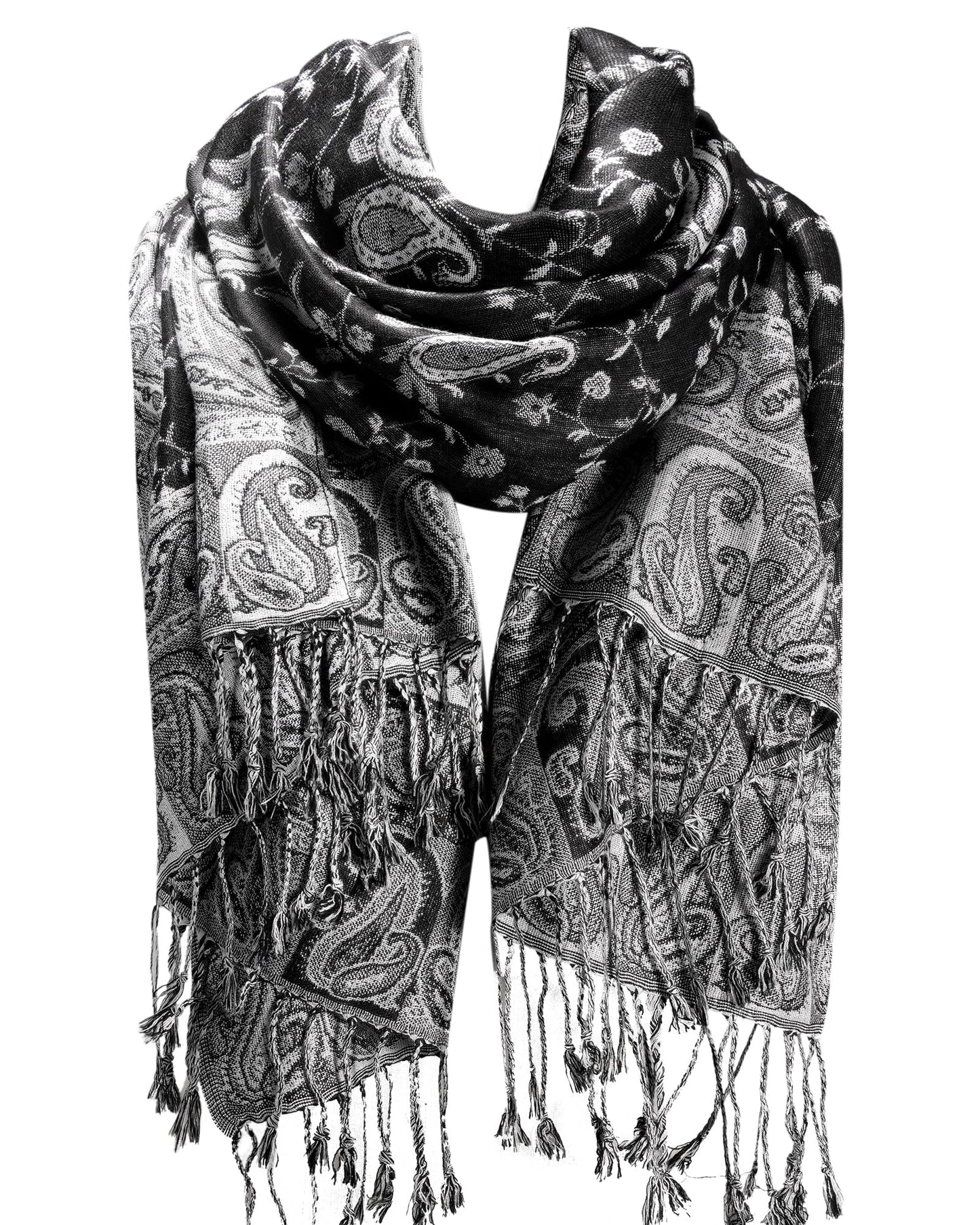 FURTALK Reversible Paisley Pashmina Shawl Wraps for Women Soft Exotic Indian Rave Scarf for Evening Dress Festival Scarves
