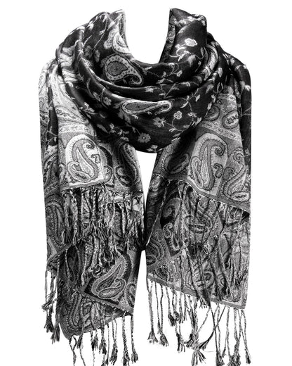 FURTALK Reversible Paisley Pashmina Shawl Wraps for Women Soft Exotic Indian Rave Scarf for Evening Dress Festival Scarves