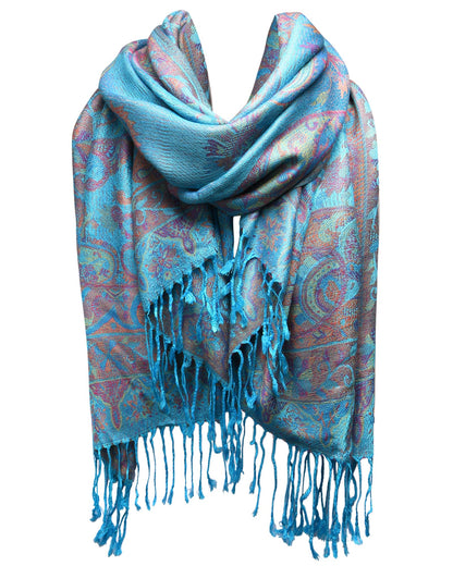 FURTALK Reversible Paisley Pashmina Shawl Wraps for Women Soft Exotic Indian Rave Scarf for Evening Dress Festival Scarves