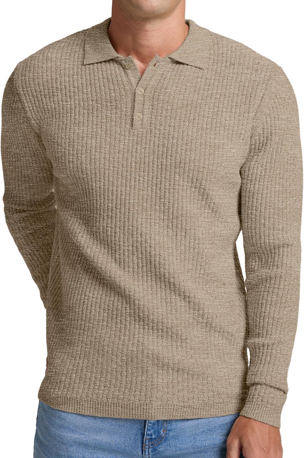 Sailwind Men's Knit Polo Sweater Long Sleeve Polo Shirts Lightweight Fashion Casual Pullover Sweater