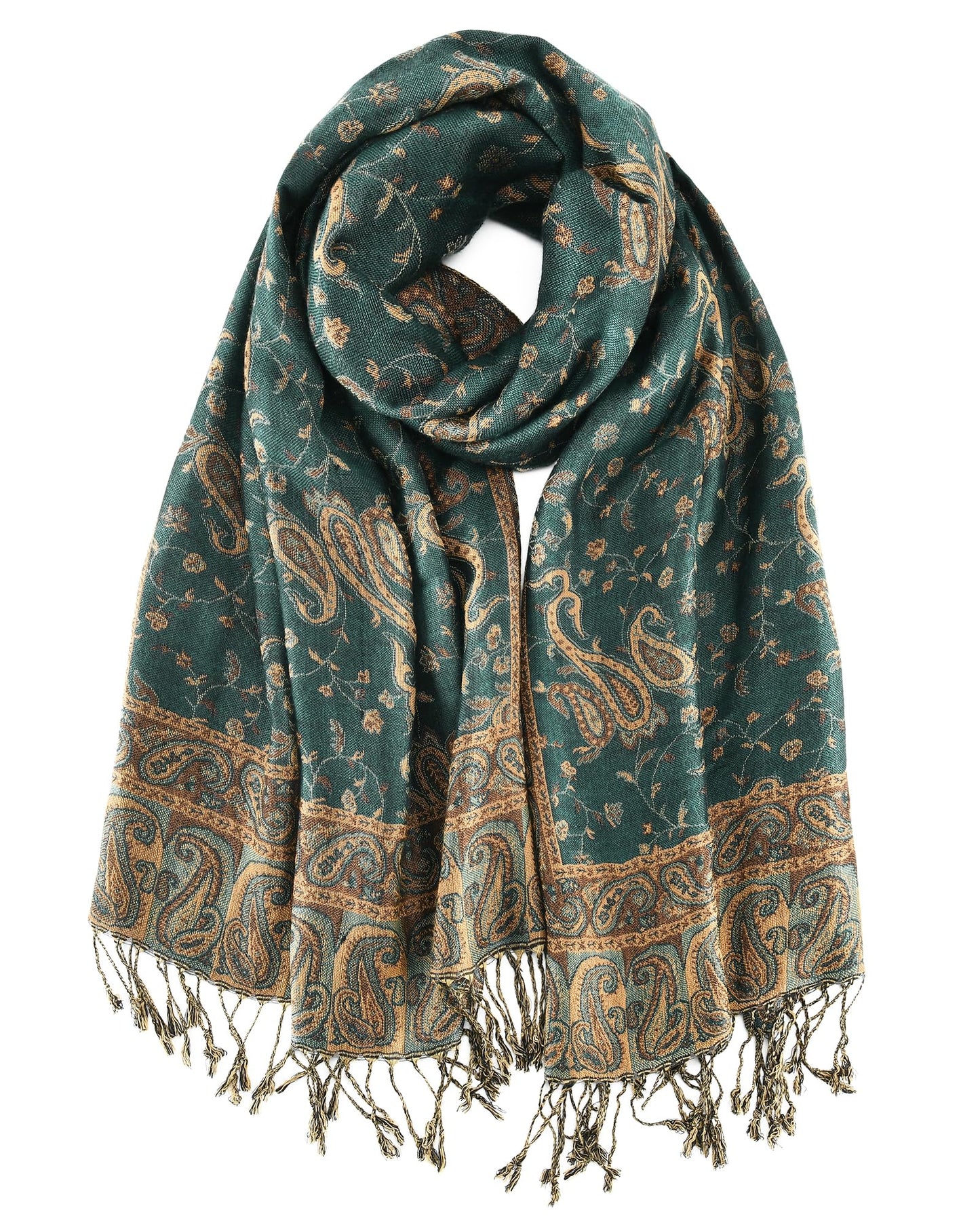 FURTALK Reversible Paisley Pashmina Shawl Wraps for Women Soft Exotic Indian Rave Scarf for Evening Dress Festival Scarves