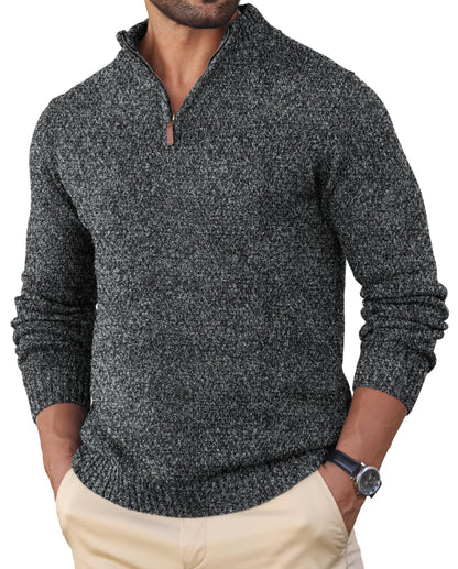 Sailwind Men's Quarter Zip Knit Texture Sweater Casual Long Sleeve Pullover Chunky Sweaters