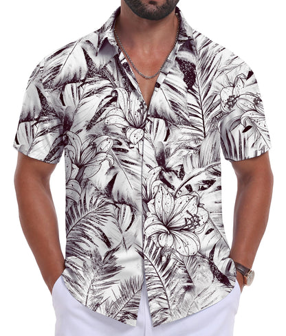 Sailwind Men's Hawaiian Floral Shirts Short Sleeve Button Down Holiday Tropical Beach Shirts