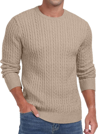 Sailwind Men's Crewneck Pullover Sweater Lightweight Casual Twist Knitted Sweaters