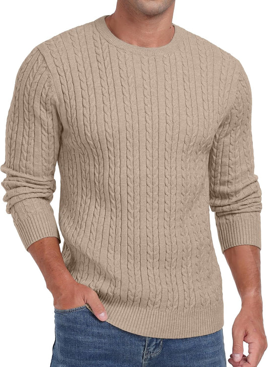 Sailwind Men's Crewneck Pullover Sweater Lightweight Casual Twist Knitted Sweaters