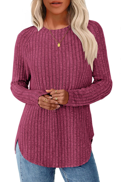 NORACORA Long Sleeve Shirts for Women Crew Neck Tunic Tops Loose Fit Lightweight Pullover Sweaters Trendy 2025