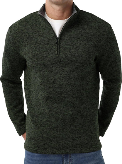 Sailwind Men's Quarter Zip Sweatshirt 1/4 Zip Up Pullover Long Sleeve Golf Shirt for Men Winter Thermal Fleece Sweater