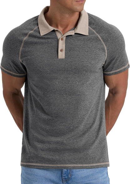 Sailwind Mens Cotton Polo Shirts Short Sleeve Raglan Collared Casual Summer Fashion Golf Shirts