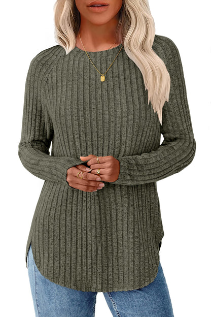 NORACORA Long Sleeve Shirts for Women Crew Neck Tunic Tops Loose Fit Lightweight Pullover Sweaters Trendy 2025