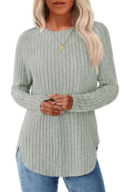NORACORA Long Sleeve Shirts for Women Crew Neck Tunic Tops Loose Fit Lightweight Pullover Sweaters Trendy 2025