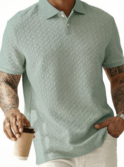 Sailwind Men’s Knit Polo Shirt Short Sleeve Textured Casual Golf Polo Collared T Shirt