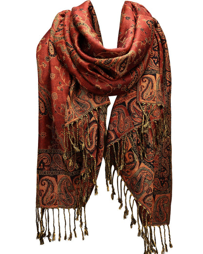 FURTALK Reversible Paisley Pashmina Shawl Wraps for Women Soft Exotic Indian Rave Scarf for Evening Dress Festival Scarves