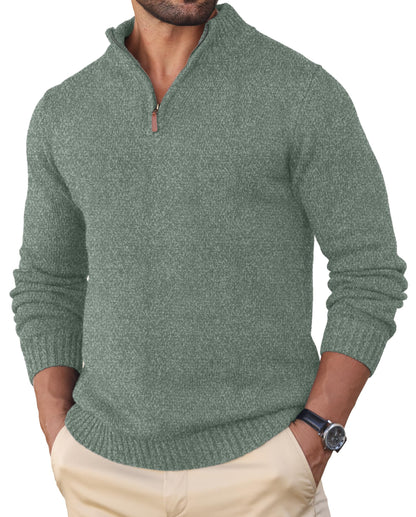 Sailwind Men's Quarter Zip Knit Texture Sweater Casual Long Sleeve Pullover Chunky Sweaters