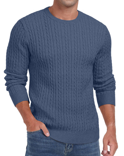 Sailwind Men's Crewneck Pullover Sweater Lightweight Casual Twist Knitted Sweaters