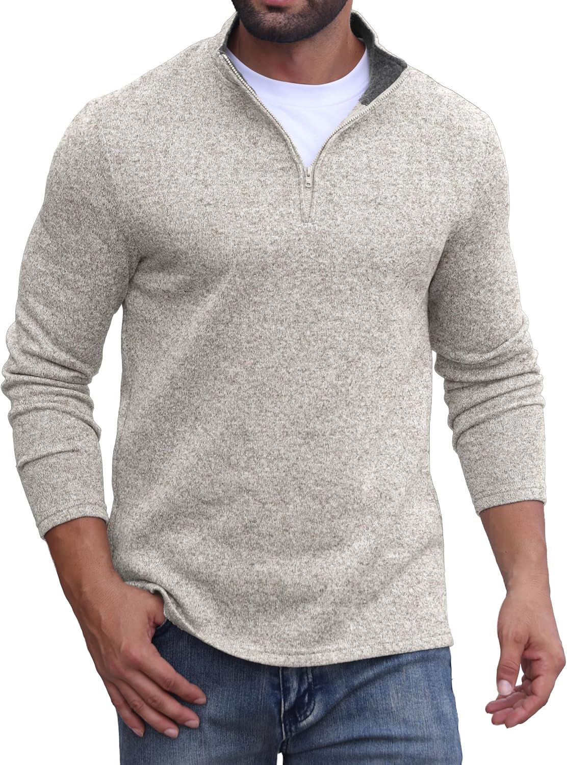Sailwind Men's Quarter Zip Sweatshirt 1/4 Zip Up Pullover Long Sleeve Golf Shirt for Men Winter Thermal Fleece Sweater