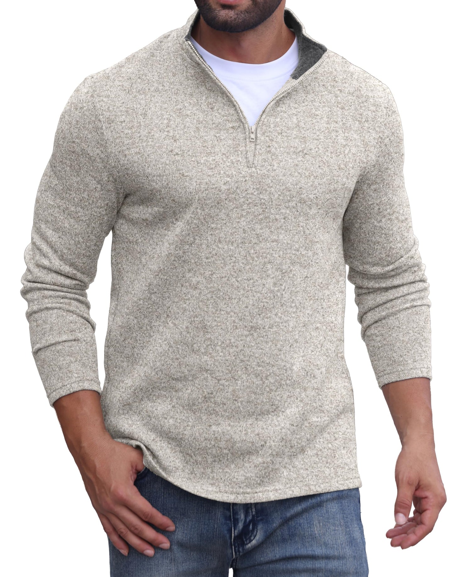 Sailwind Men's Quarter Zip Sweatshirt 1/4 Zip Up Pullover Long Sleeve Golf Shirt for Men Winter Thermal Fleece Sweater