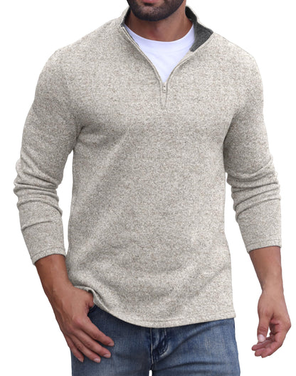 Sailwind Men's Quarter Zip Sweatshirt 1/4 Zip Up Pullover Long Sleeve Golf Shirt for Men Winter Thermal Fleece Sweater