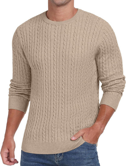 Sailwind Men's Crewneck Pullover Sweater Lightweight Casual Twist Knitted Sweaters
