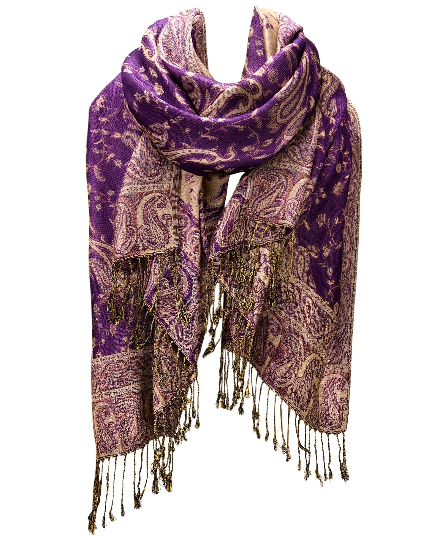 FURTALK Reversible Paisley Pashmina Shawl Wraps for Women Soft Exotic Indian Rave Scarf for Evening Dress Festival Scarves