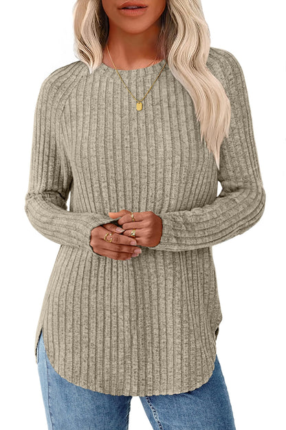 NORACORA Long Sleeve Shirts for Women Crew Neck Tunic Tops Loose Fit Lightweight Pullover Sweaters Trendy 2025