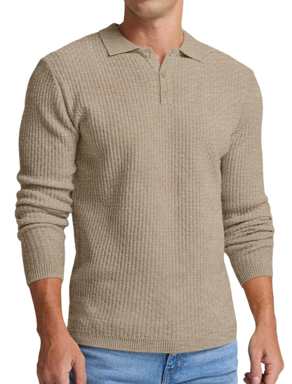 Sailwind Men's Knit Polo Sweater Long Sleeve Polo Shirts Lightweight Fashion Casual Pullover Sweater