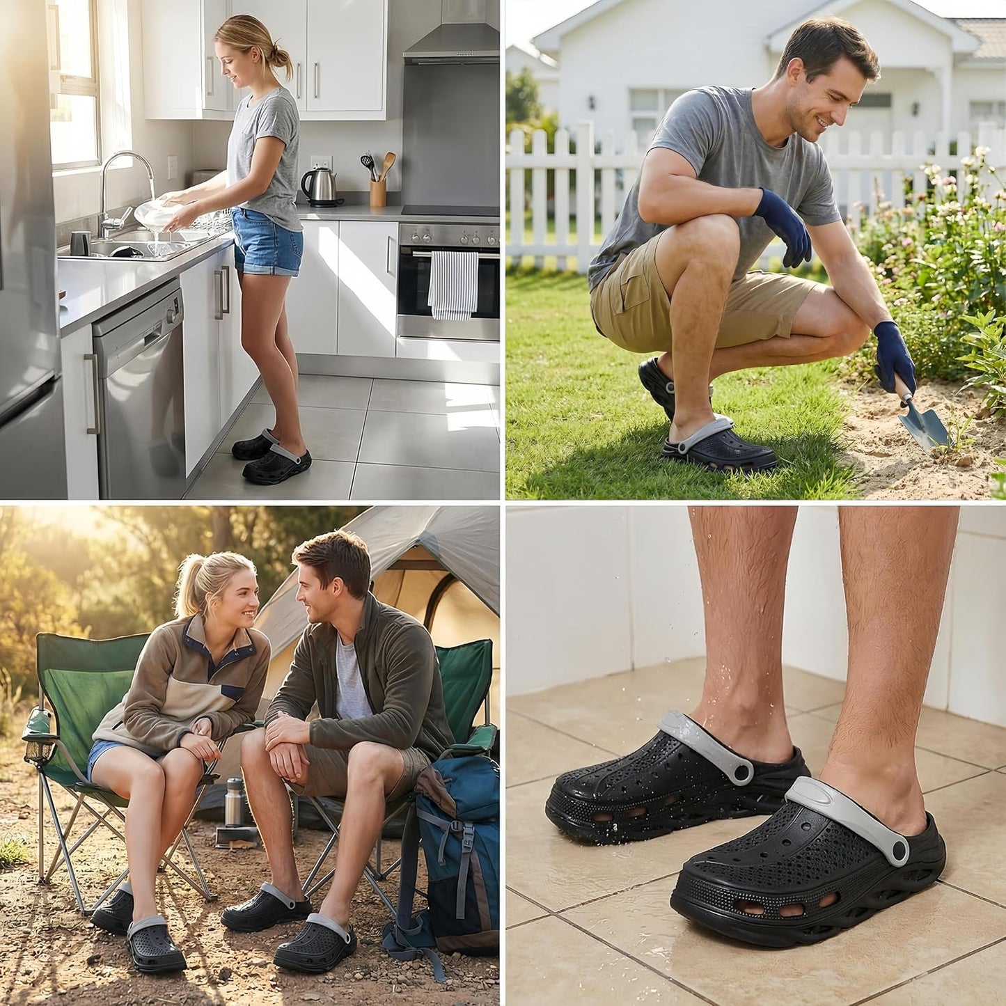 Clogs for Women and Men,Garden Shoes with Arch Support,Unisex Comfort Slip-on Sandals with Removable Cushion Footbed