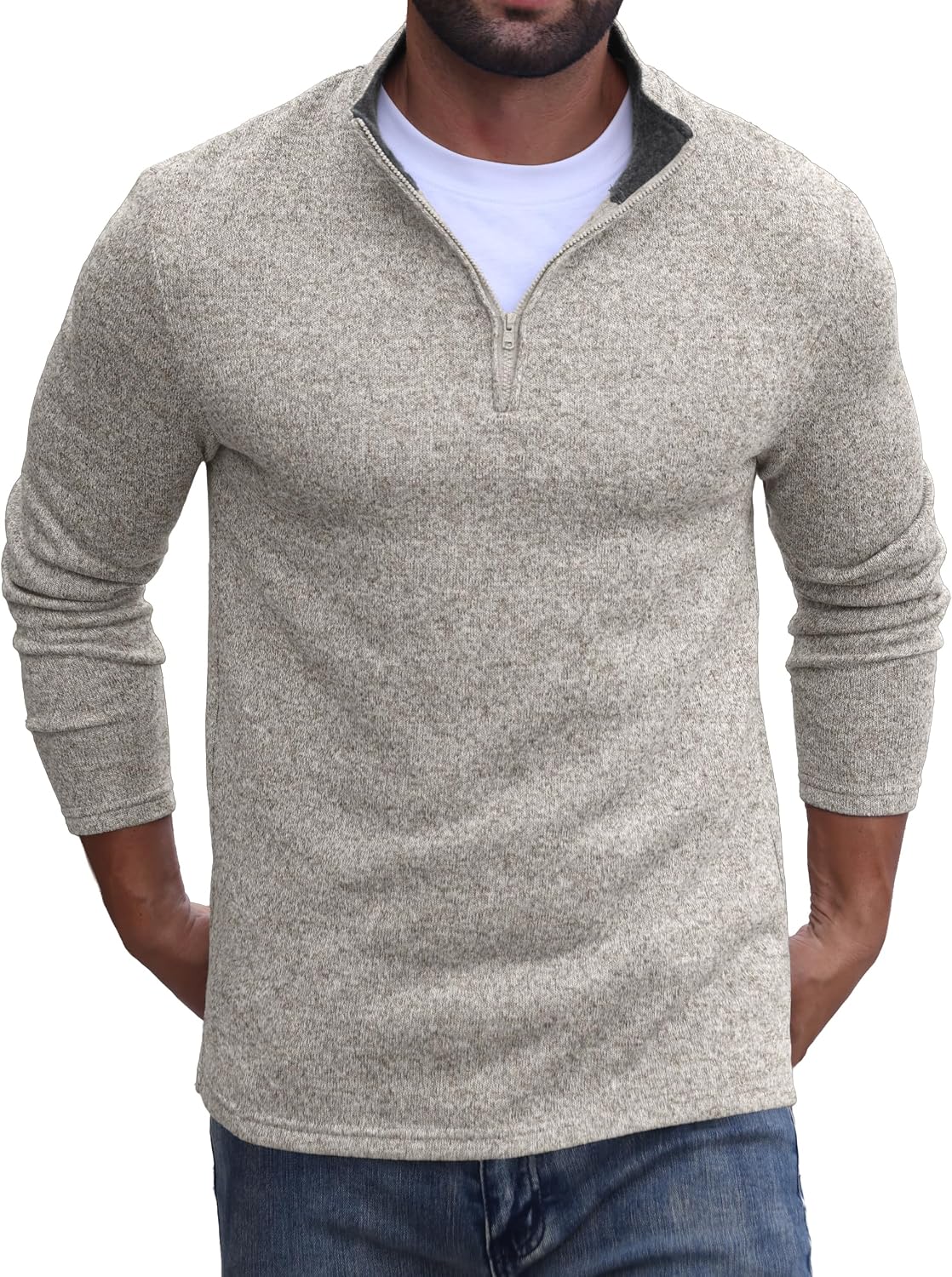 Sailwind Men's Quarter Zip Sweatshirt 1/4 Zip Up Pullover Long Sleeve Golf Shirt for Men Winter Thermal Fleece Sweater