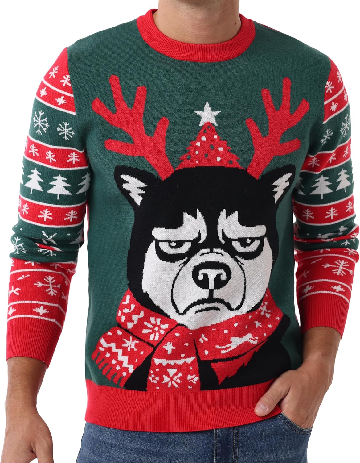 Sailwind Men's Christmas Sweater Ugly Knitted Xmas Sweaters Casual Funny Pullover Knitwear