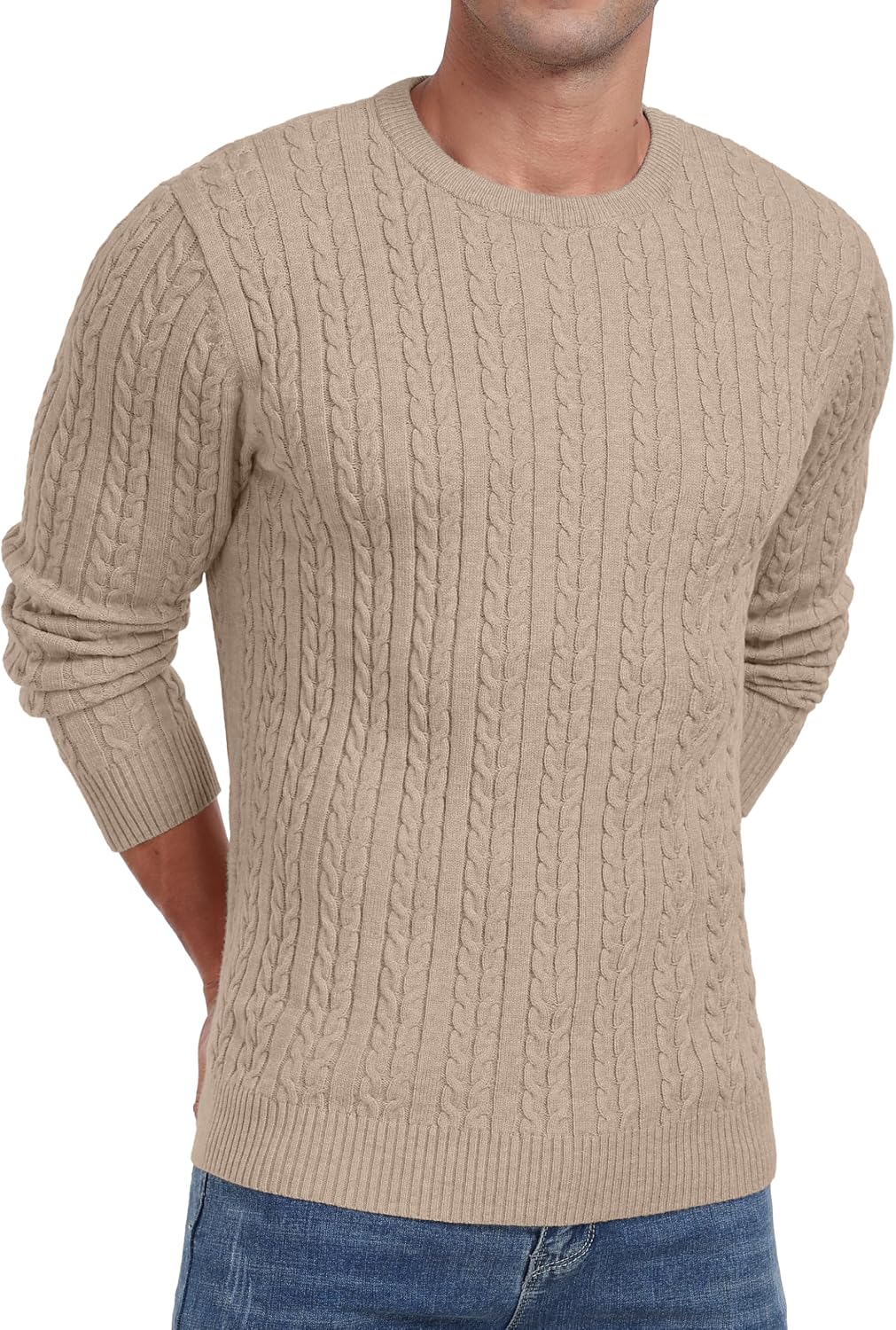 Sailwind Men's Crewneck Pullover Sweater Lightweight Casual Twist Knitted Sweaters
