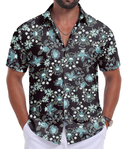 Sailwind Men's Hawaiian Floral Shirts Short Sleeve Button Down Holiday Tropical Beach Shirts