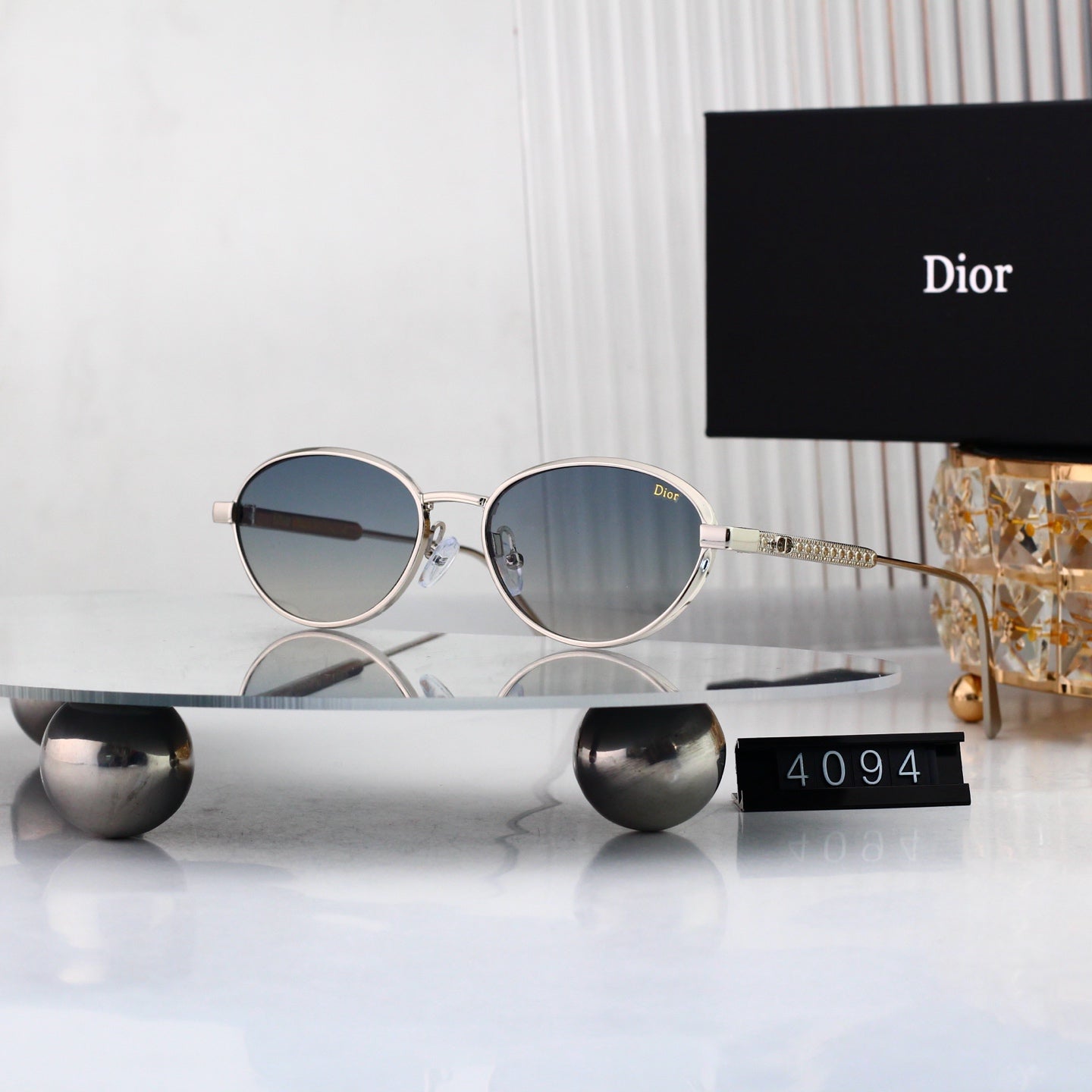 8 colours High-definition lens metal full-frame sunglasses 4094