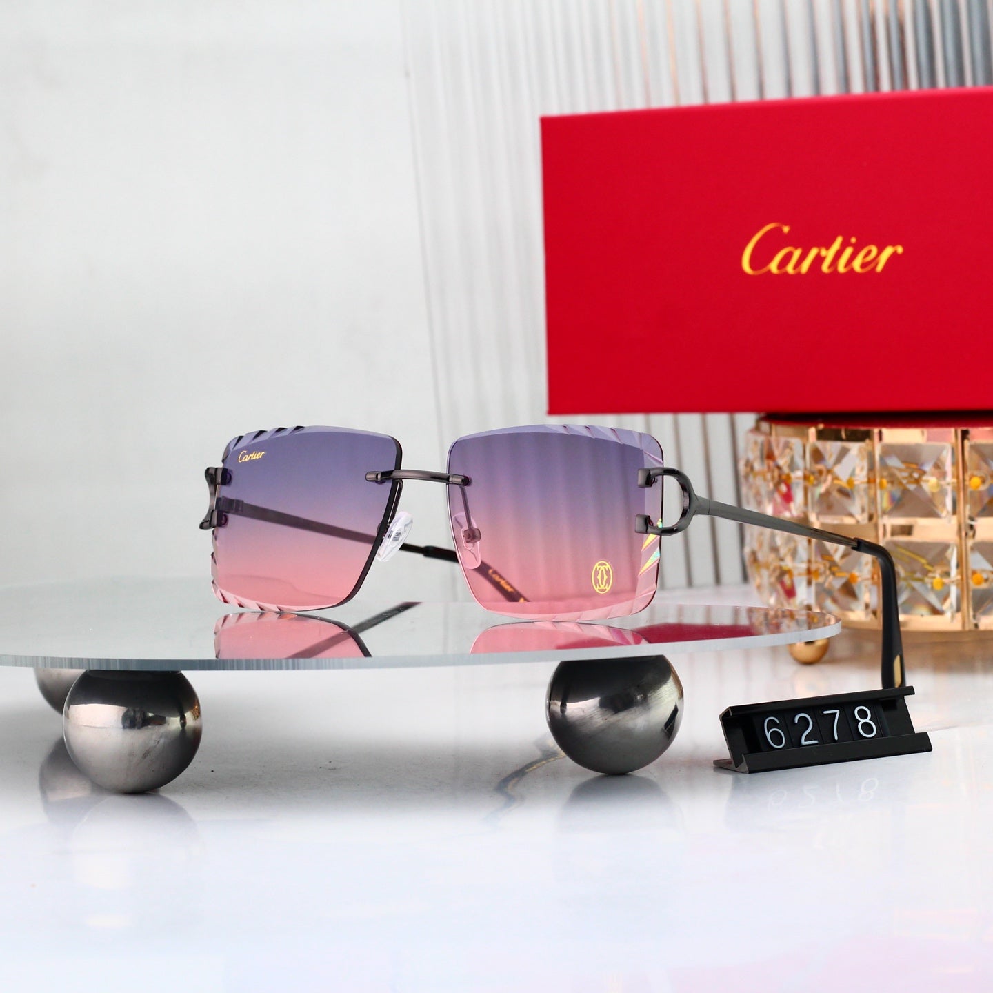 8 colors New hot HD lenses Frameless Sunglasses 6278