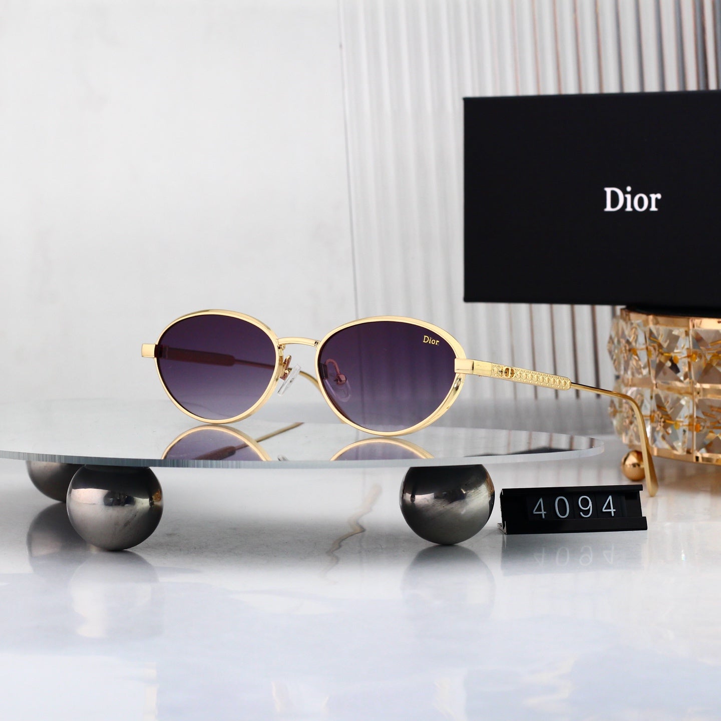8 colours High-definition lens metal full-frame sunglasses 4094
