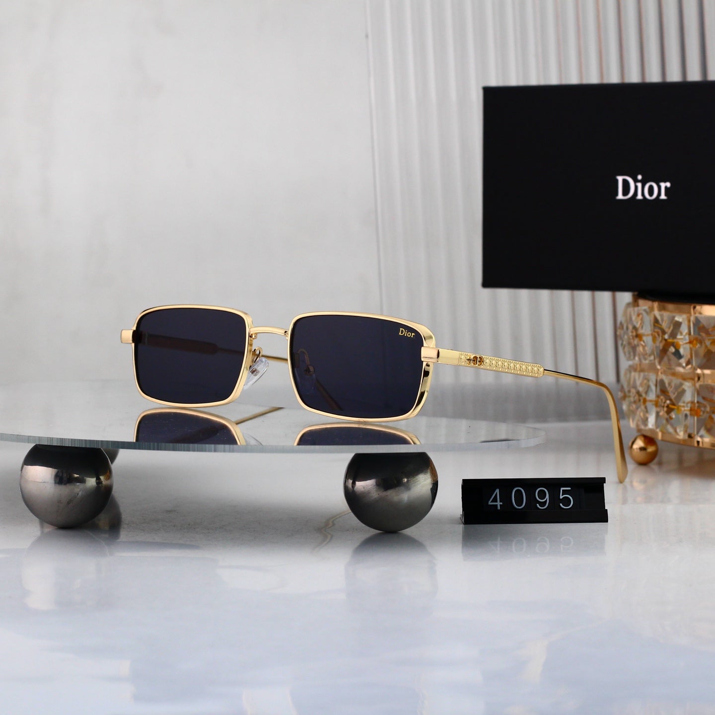 7 colours High-definition lens metal full-frame sunglasses 4095