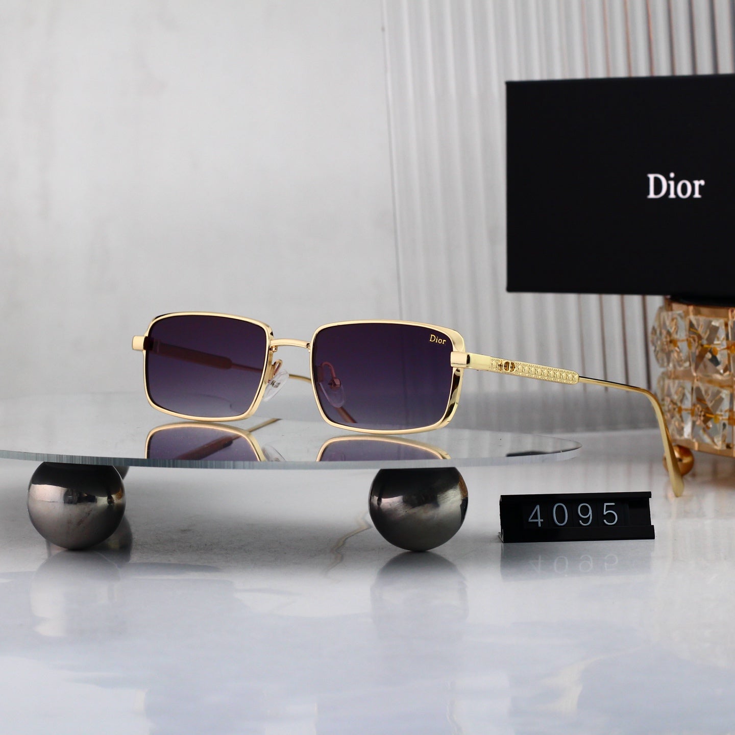 7 colours High-definition lens metal full-frame sunglasses 4095